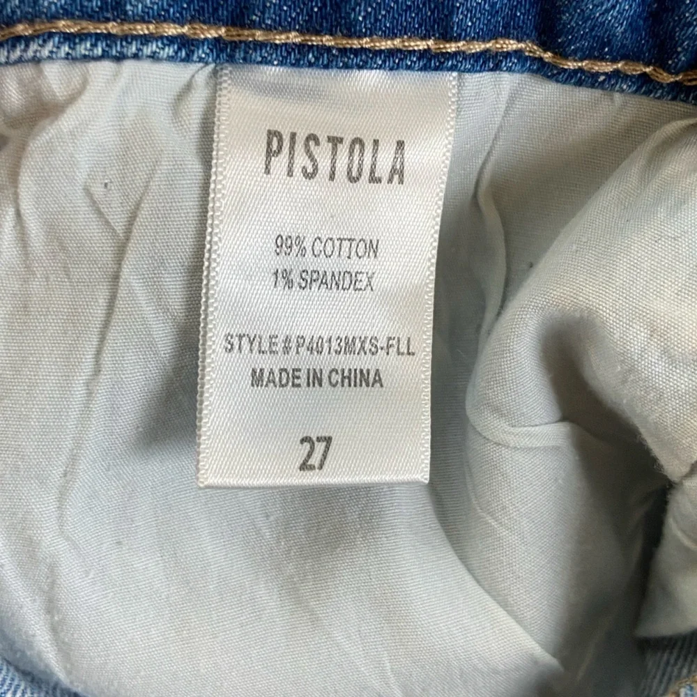Pistola Rhinestone Crystal‎ Studded Cutoff Sz 27 Denim Blue Boho Festival Hippie